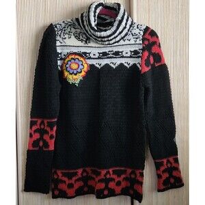 Desigual by Christian Lacroix Women's Sweater Size L Pullover Cowl Neck EUC
